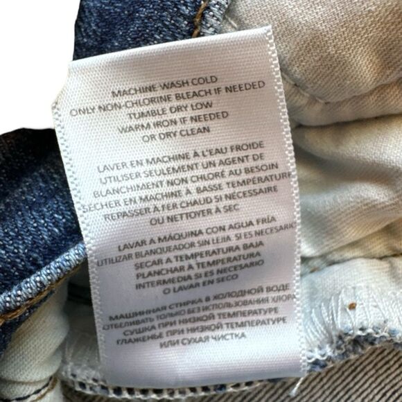 Re/Done 70s High-Rise Stove Pipe Comfort Stretch Raw Hem Denim Jeans Size 26 - Picture 14 of 15